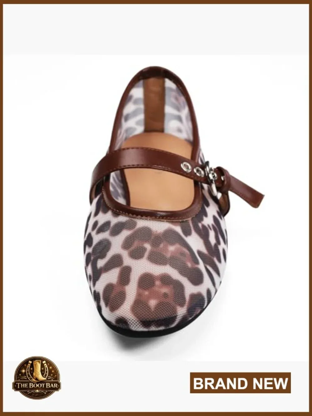 Women's Mesh Ballet Flats Slip On Pointed Toe Breathable Cute Animal Print Shoes